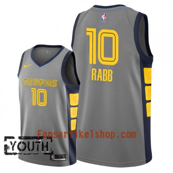 Memphis Grizzlies Trikot Ivan Rabb 10 2018-19 Nike City Edition Grau Swingman - Kinder Memphis Grizzlies Trikot Ivan Rabb 10 2018-19 Nike City Edition Grau Swingman - Kinder